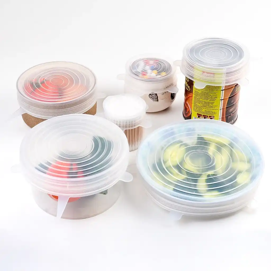 Kit 6 Tapas de Silicona Maceta Lavable Flexible Universal 2