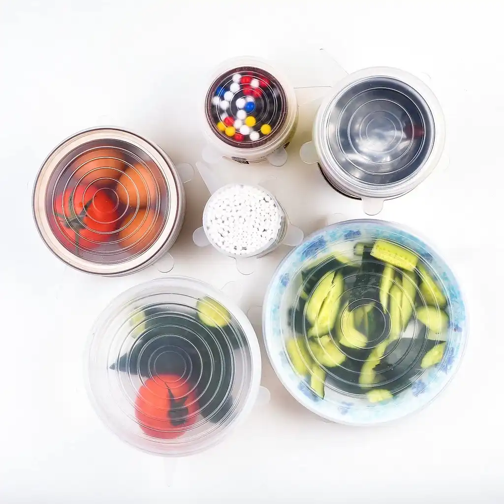 Kit 6 Tapas de Silicona Maceta Lavable Flexible Universal 3